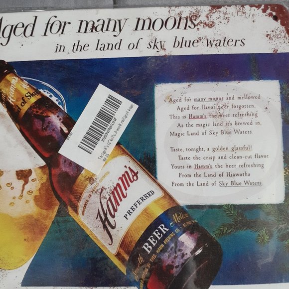 Hamm's Beer tin sign 8x12 Aged for Many Moons Retro Nature design Home Wall Art - Picture 5 of 6
